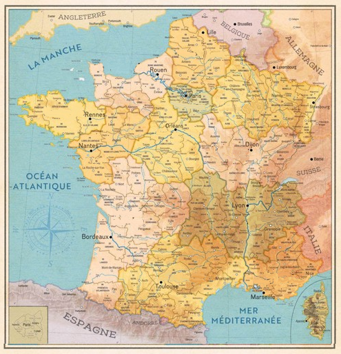 Nouvelle Carte De France Vintage 